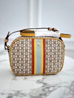 NWT - Tory Burch Gemini Link Canvas Mini Bag - Daylily